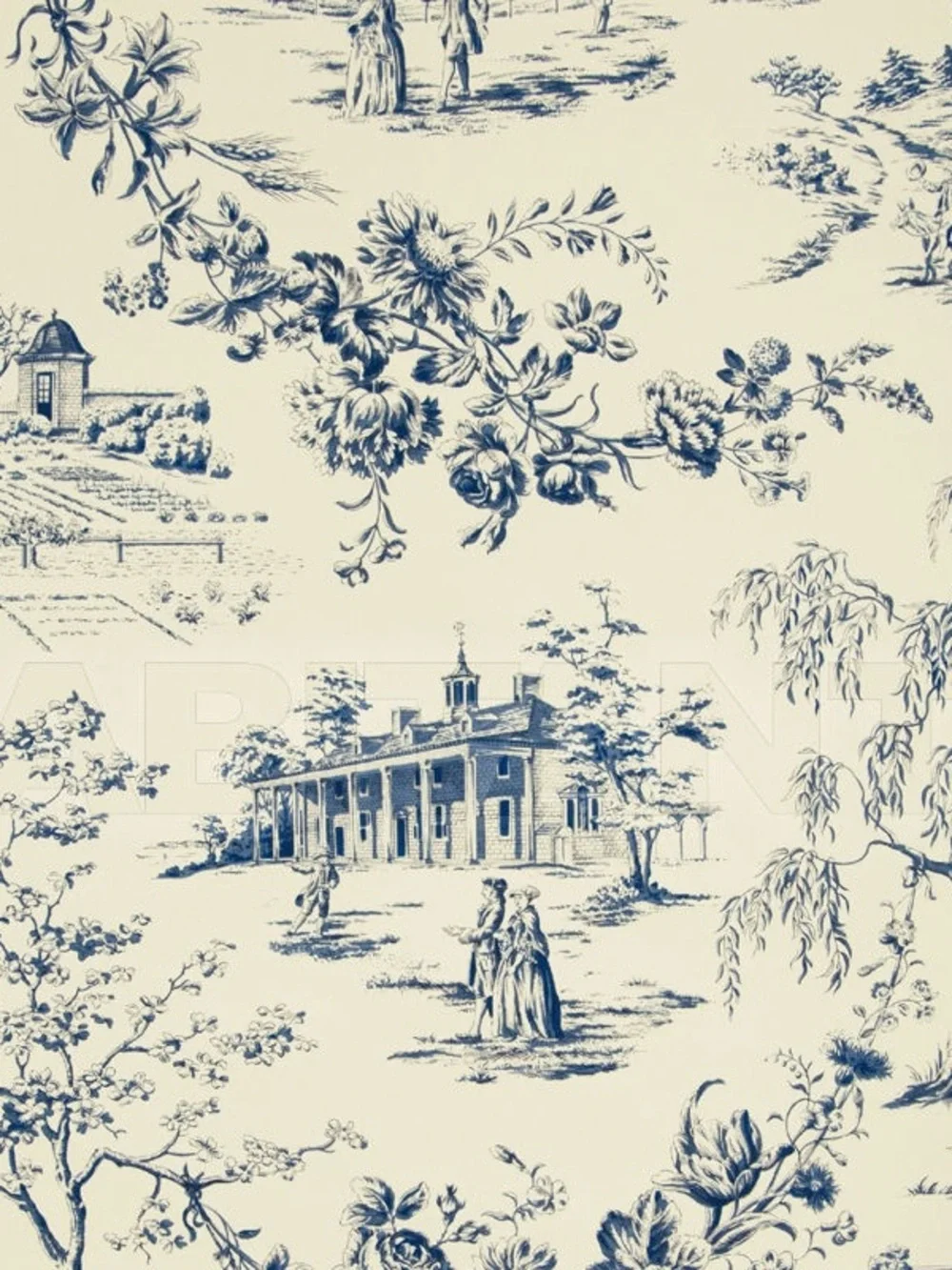 Brunschwig et & Fils Mount Vernon neutral vintage wallpaper